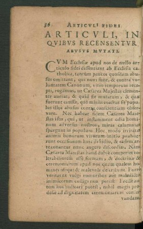 Articuli, In Quibus Recensentur Abusus Mutati.