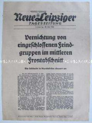 Extrablatt der "Neuen Leipziger Tageszeitung" u. a. zu sowjetischen Gegenangriffen