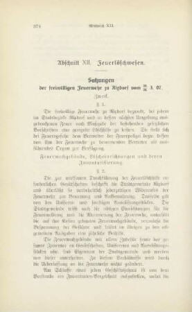 Abschnitt XII. Feuerlöschwesen