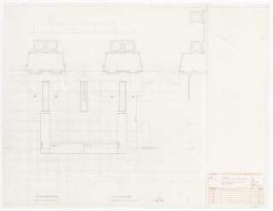 Ausstellung in der Orangerie im Schloss Charlottenburg, Berlin-Charlottenburg: Vorbau: Grundriss mit Einrichtung 1:20