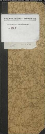 Schatzungsregister der Grafschaft Tecklenburg mit Ausgabenrechnung