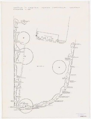 Garten Otto Kuner, Ebersbach: Pflanzplan Gehölze 1:100