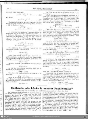 Nochmals "die Lücke in unserer Fachliteratur"
