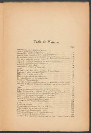 Tabla de materias [del Año 10]