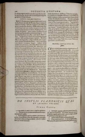 De Insulis Flandricis Quas Et Azores Vocant.