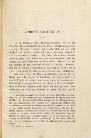 Messianische Weissagungen in geschichtlicher Folge
