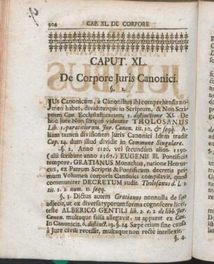 Caput. XL. De Corpore Juris Canonici.
