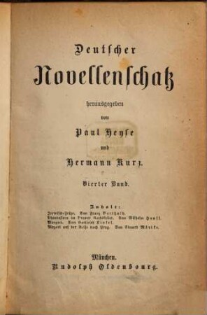 Deutscher Novellenschatz, 4