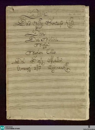 Das Neusonntagskind. Arr - Don Mus.Ms. 1411 : ob, strings