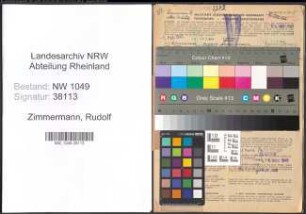 Entnazifizierung Rudolf Zimmermann , geb. 23.09.1889 (Architekt)