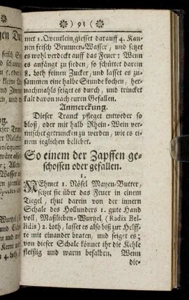 So einem der Zapffen geschossen oder gefallen