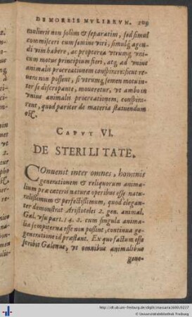 Caput VI. De Sterilitate.