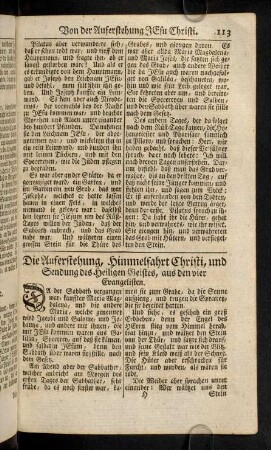 113-127, Die Auferstehung, Himmelfahrt Christi und Sendung des Heiligen Geistes, aus den vier Evangelisten.