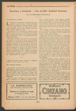 Escritora y homicida. - Una terrible dualidad femenina