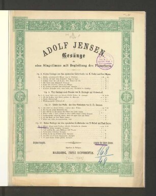 No. 1: Klinge, klinge mein Pandoro : für eine Singstimme mit Begleitung des Pianoforte; op. 21