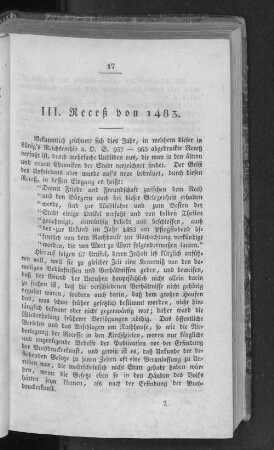 III. Receß von 1483.