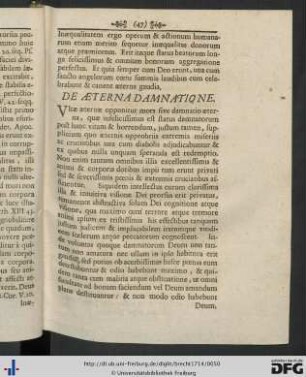 De Aeterna Damnatione.