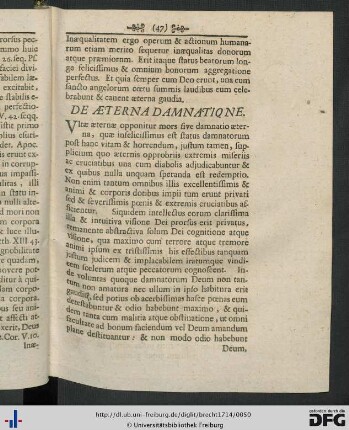 De Aeterna Damnatione.