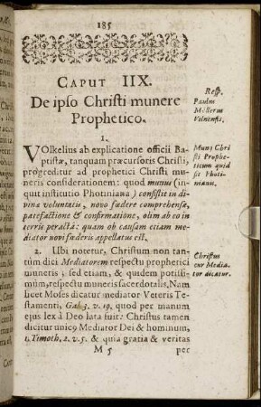 Caput IIX. De ipso Christi munere Prophetico.