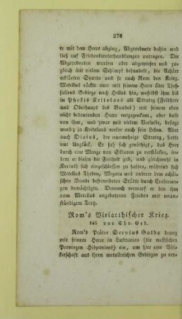 Rom's Viriatthischer Krieg. 146 vor Chr. Geb
