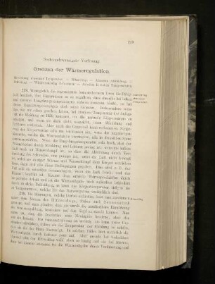Sechsundzwanzigste Vorlesung. Grenzen der Wärmeregulation