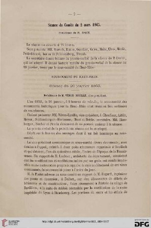 Séance du Comité du 2 mars 1863