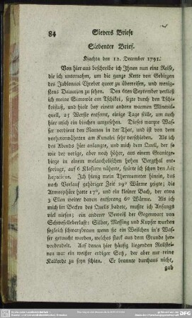 Siebenter Brief. Kiachta den 12. December 1791.