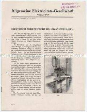 Elektrisch angetriebene Hauswasserpumpen