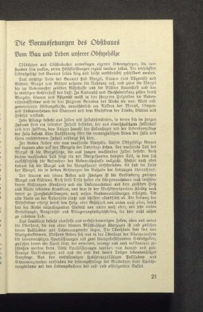 Die Voraussetzungen der Obstbaues