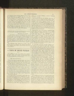 A Propos Du Soudan Francais.