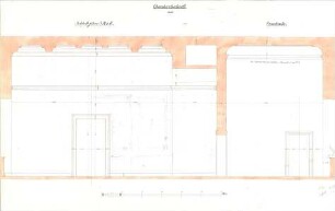 Gärtner, Friedrich von; Athen (Griechenland); Königliche Residenz (Athener Schloss) - Schlafzimmer u. Garderobe (Querschnitt)