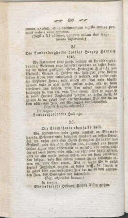 25 Die Lundenbergharde huldigt Herzog Heinrich 1418.