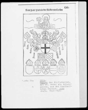 Wappen der Stiftsherren mit Sankt Peter als Schutzpatron