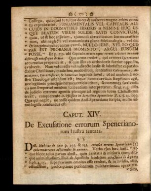 Caput. XIV. De Excusatione errorum Spenerianorum frustra tentata