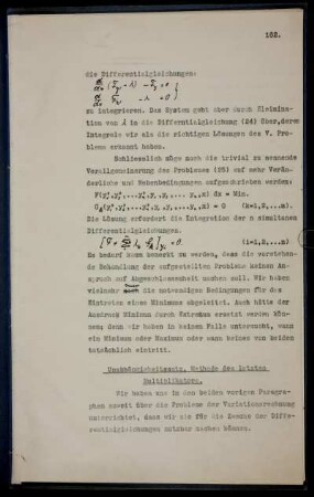 III. Teil: Variationsrechnung (Fortsetzung)