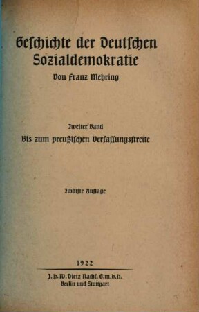 Geschichte der deutschen Sozialdemokratie, 2. Bis zum preußischen Verfassungsstreite