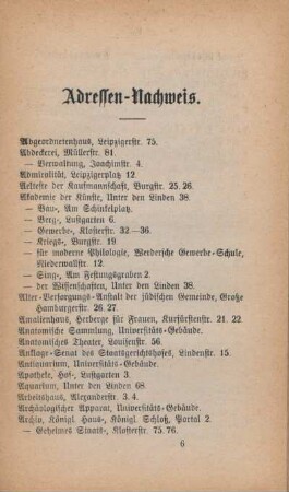 Adressen-Nachweis