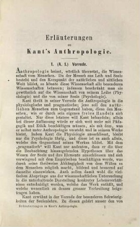 Erläuterungen zu Kant's Anthropologie in pragmatischer Hinsicht