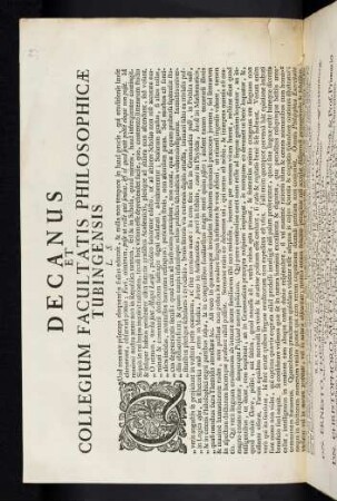 Decanus Et Collegium Facultatis Philosophicae Tubingensis L. S.