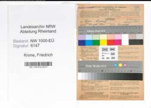 Entnazifizierung Friedrich Krone, geb. 27.11.1900 (Schlosser)