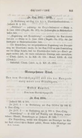 Neunzehnter Titel. Von dem Gerichtszugriff und von der Rangordnung unter den Gläubigern