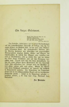 Ein kurzes Geleitwort