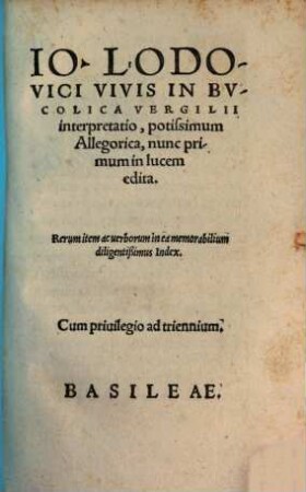 In Bucolica Virgilii Interpretatio