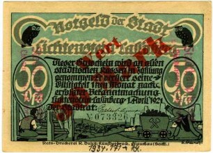 50 Mark [Überdruck auf 50 Pfennig]