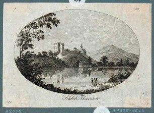 Blick über den Schlossteich auf die Burgruine und die Stadt- und Bergkirche in Tharandt