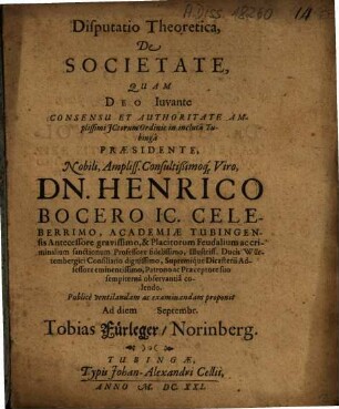 Disputatio Theoretica De Societate