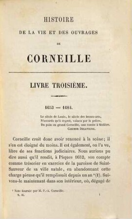 Histoire de la vie et des ouvrages de P. Corneille, 2