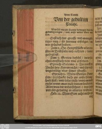Von der gedult im Creutze.