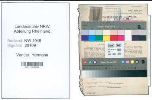 Entnazifizierung Hermann Vander , geb. 29.02.1912 (Bahninspektor)