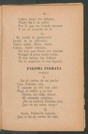 Paloma ingrata : (Tonada)